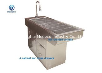 Tabla de acero inoxidable de la disposición de la mesa de operaciones del veterinario de dos mercados del agua