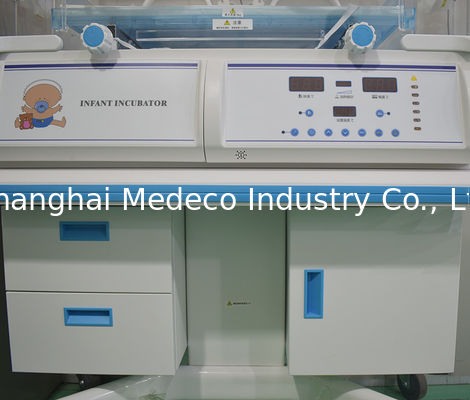 Incubadora de la puerta doble para los bebés humanos con la barandilla