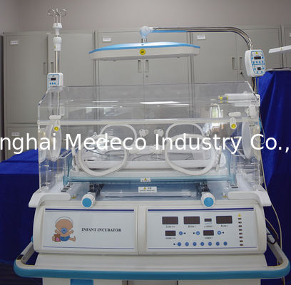 Incubadora de la puerta doble para los bebés humanos con la barandilla